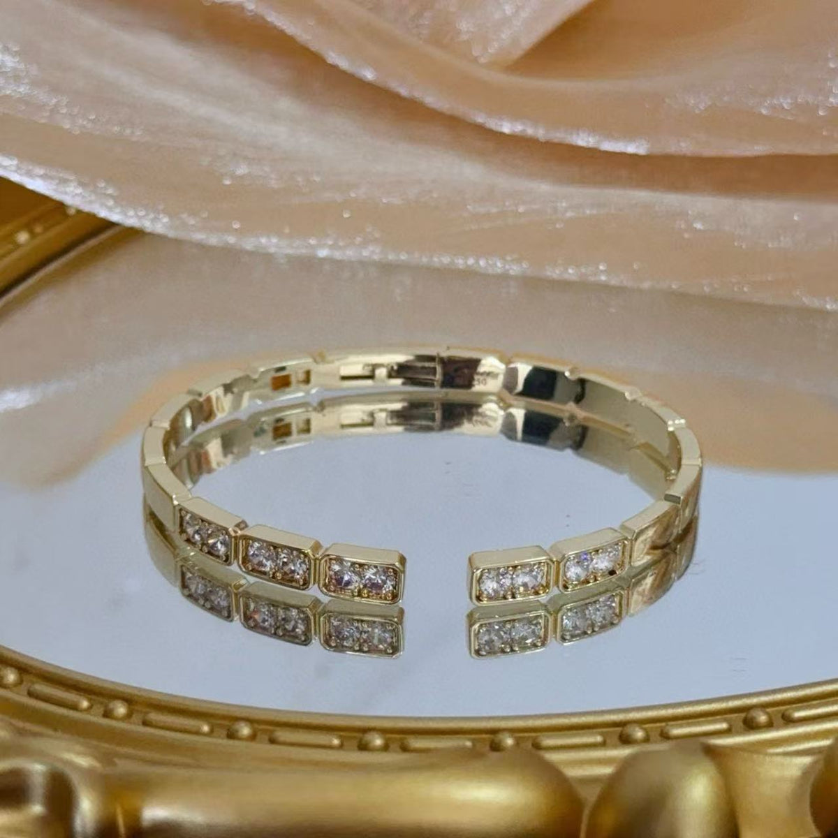 [⭐Haelin Jewelry jewelrys]LOVE DIAMOND OPEN  BRACELET