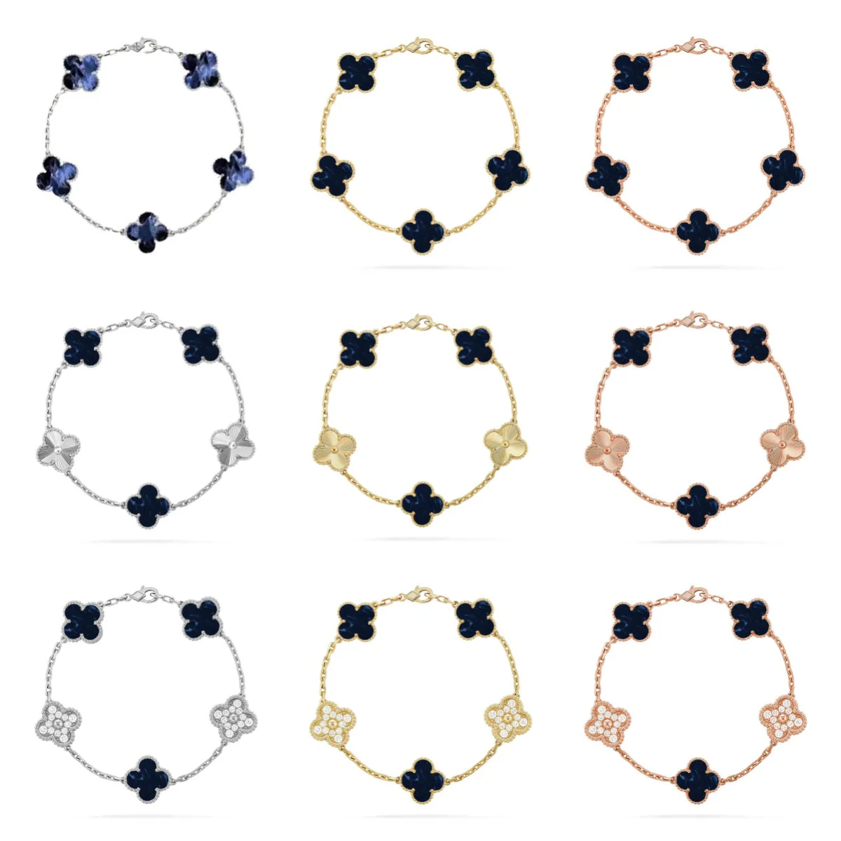 [⭐Haelin Jewelry]CLOVER 5 MOTIF PIETERSITE BRACELET COLLECTION