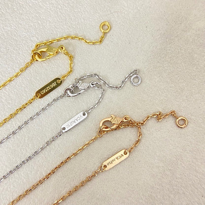 [⭐Haelin Jewelry]NEW 15MM PURPLE SAND-GOLD FOUR-LEAF CLOVER NECKLACE