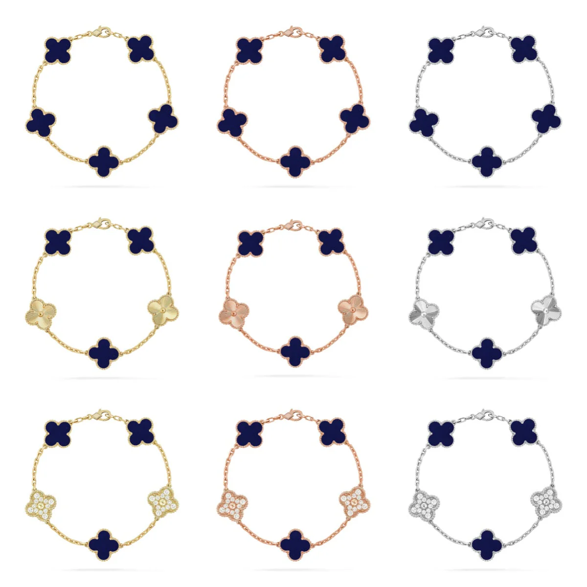 [⭐Haelin Jewelry]CLOVER 5 MOTIF LAPIS LAZULI BRACELET COLLECTION