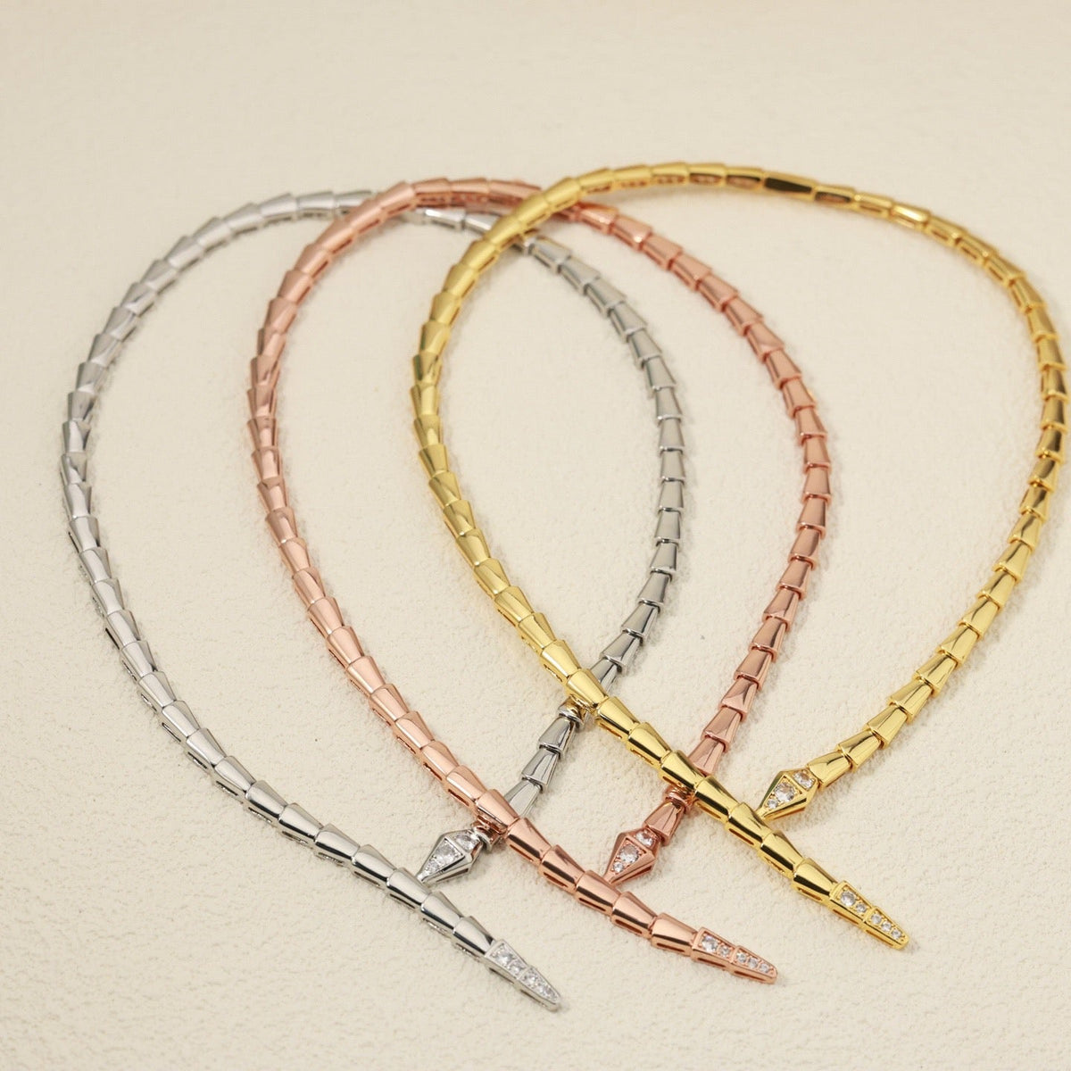 [⭐Haelin Jewelry]NEW！SERPENT DIAMOND AT BOTH ENDS NECKLACE