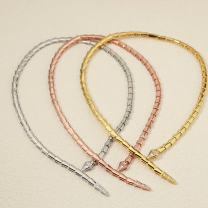 [⭐Haelin Jewelry]NEW！SERPENT DIAMOND AT BOTH ENDS NECKLACE
