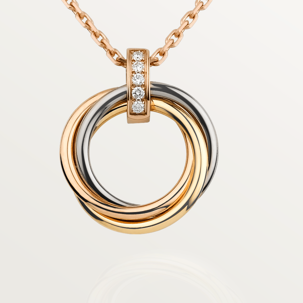 [⭐Haelin Jewelry]TRINITY NECKLACE GOLD  DIAMONDS