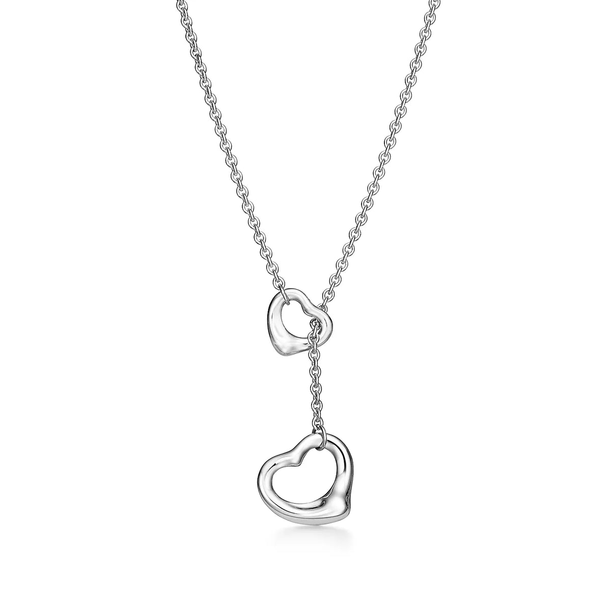 [Haelin Jewelry]OPEN HEART LARIAT NECKLACE SILVER