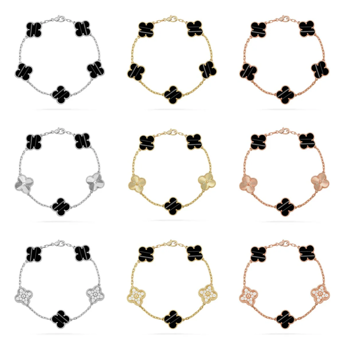 [⭐Haelin Jewelry] CLOVER 5 MOTIF PULSAR STONE BRACELET COLLECTION