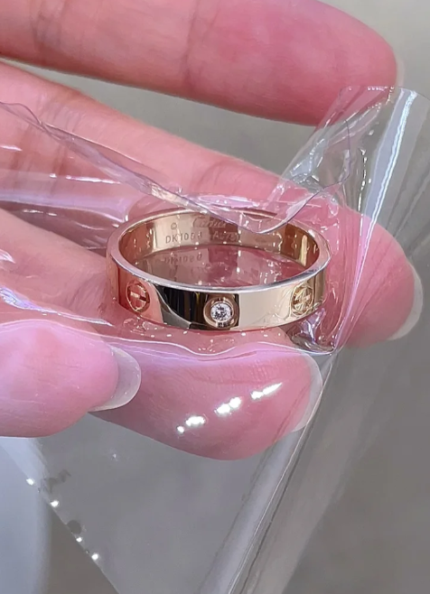 [⭐Haelin Jewelry]LOVE RING 4MM 1 DIAMOND