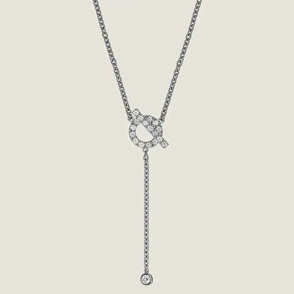 [⭐Haelin Jewelry]FINESSE SILVER DIAMOND NECKLACE