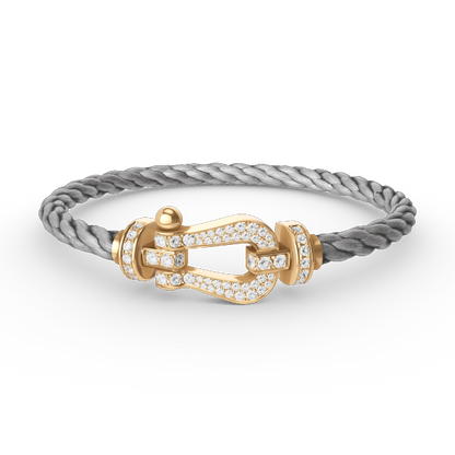 [⭐Haelin Jewelry]FORCE LARGE HORSESHOE FULL DIAMOND BRACELET GOLD