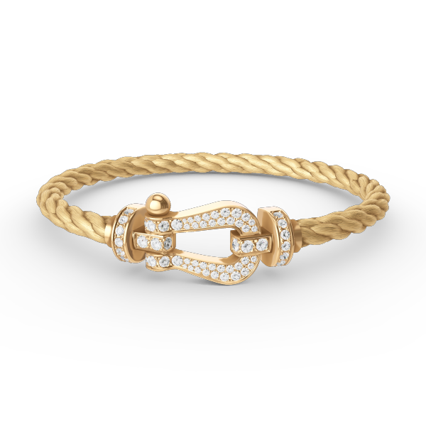 [⭐Haelin Jewelry]FORCE LARGE HORSESHOE FULL DIAMOND BRACELET GOLD