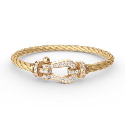 [⭐Haelin Jewelry]FORCE LARGE HORSESHOE FULL DIAMOND BRACELET GOLD