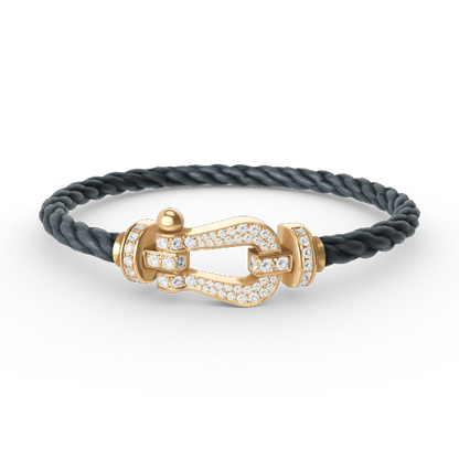 [⭐Haelin Jewelry]FORCE LARGE HORSESHOE FULL DIAMOND BRACELET GOLD