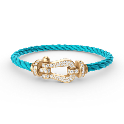 [⭐Haelin Jewelry]FORCE LARGE HORSESHOE FULL DIAMOND BRACELET GOLD