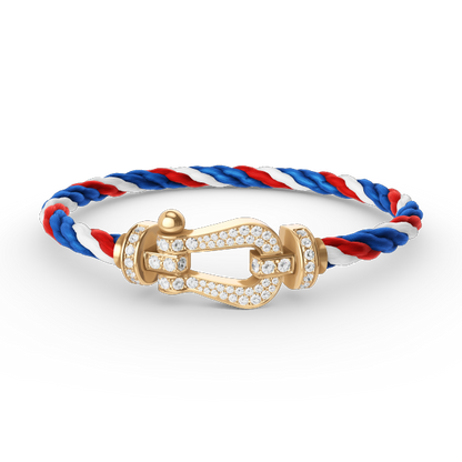[⭐Haelin Jewelry]FORCE LARGE HORSESHOE FULL DIAMOND BRACELET GOLD