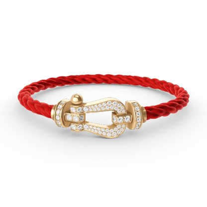 [⭐Haelin Jewelry]FORCE LARGE HORSESHOE FULL DIAMOND BRACELET GOLD