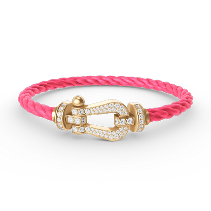 [⭐Haelin Jewelry]FORCE LARGE HORSESHOE FULL DIAMOND BRACELET GOLD