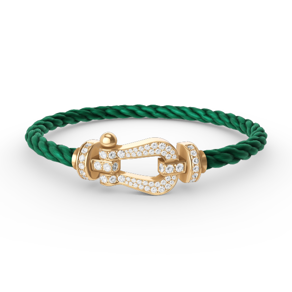 [⭐Haelin Jewelry]FORCE LARGE HORSESHOE FULL DIAMOND BRACELET GOLD