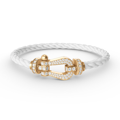 [⭐Haelin Jewelry]FORCE LARGE HORSESHOE FULL DIAMOND BRACELET GOLD