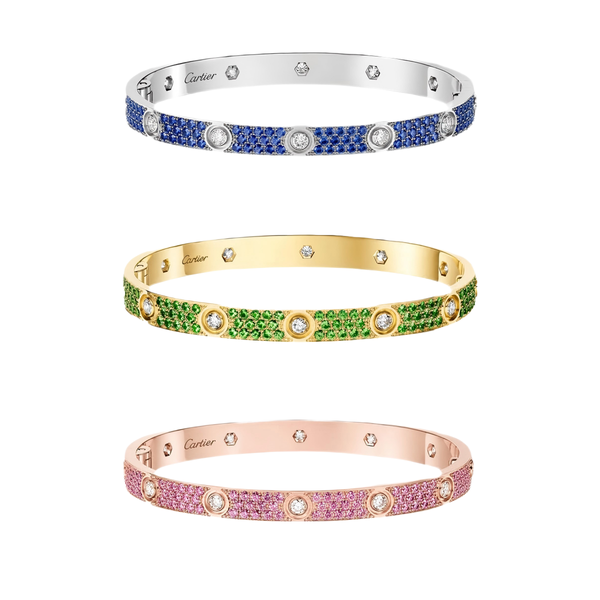 [⭐Haelin Jewelry]2026 PAVE GEMSTONE LOVE BRACELET 6.1MM 10 DIAMONDS