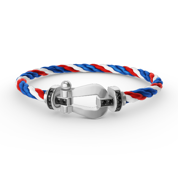 [⭐Haelin Jewelry]FORCE LARGE HORSESHOE BLACK DIAMOND BRACELET SILVER