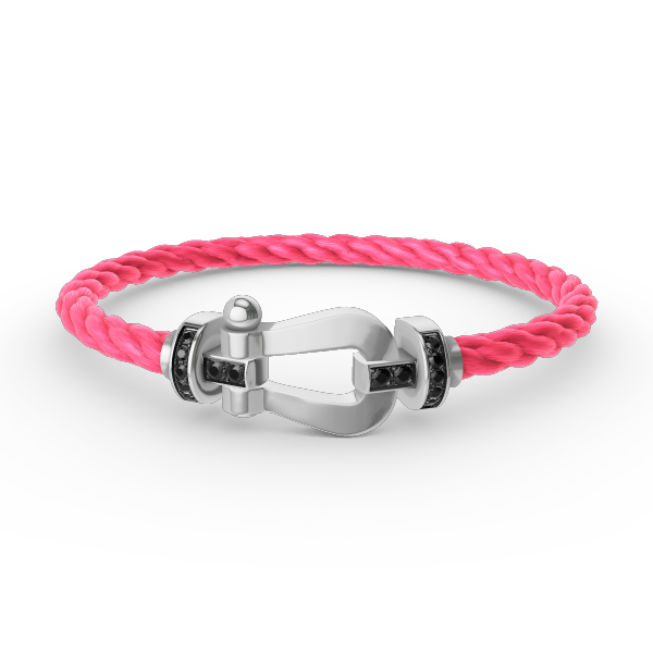 [⭐Haelin Jewelry]FORCE LARGE HORSESHOE BLACK DIAMOND BRACELET SILVER