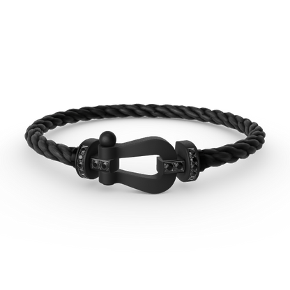 [⭐Haelin Jewelry]FORCE LARGE SERIES HORSESHOE BLACK SAMURAI BRACELET