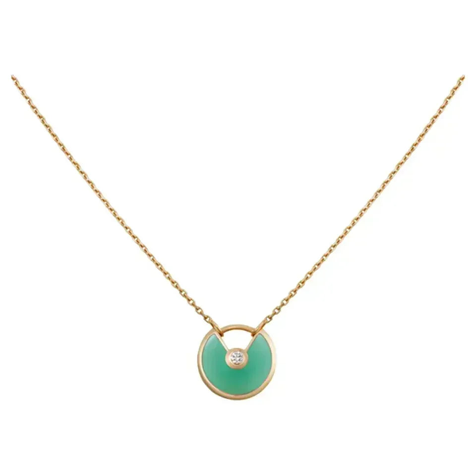 [⭐Haelin Jewelry]AMULETTE GOLD MALACHITE NECKLACE