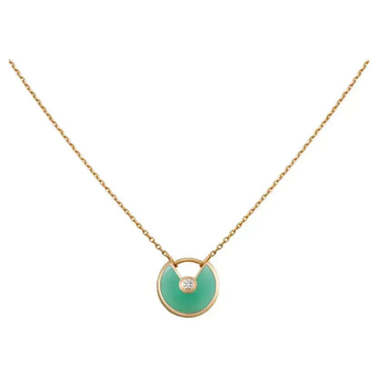 [⭐Haelin Jewelry]AMULETTE GOLD MALACHITE NECKLACE