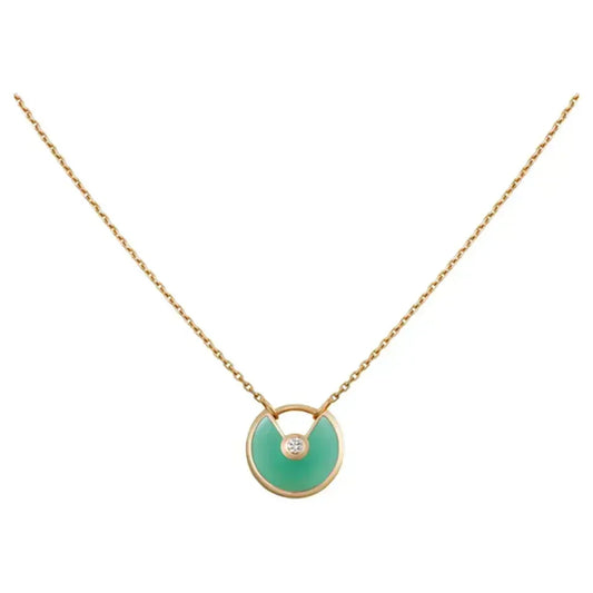 [⭐Haelin Jewelry]AMULETTE GOLD MALACHITE NECKLACE