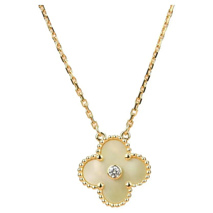 [⭐Haelin Jewelry]CLOVER 15MM DIAMOND GOLD MOTHER OF PEARL NECKLACE