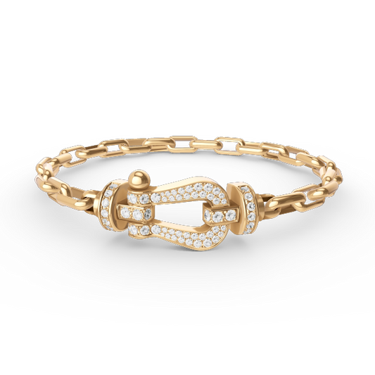 [⭐Haelin Jewelry]FORCE LARGE HORSESHOE CLASP  METAL BRACELET