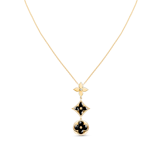 [⭐Haelin Jewelry]STAR AND SUN ONYX PINK GOLD NECKLACE