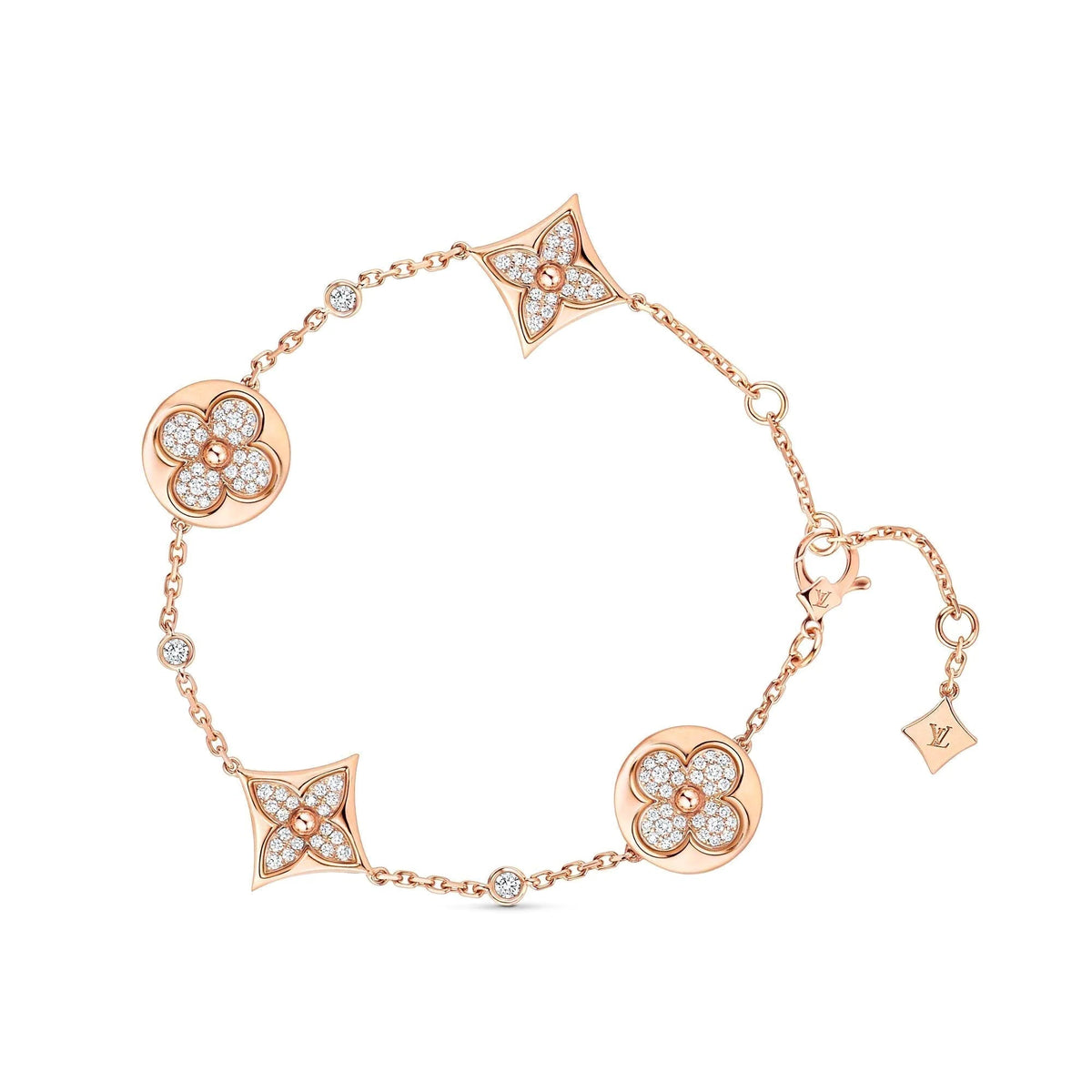 [⭐Haelin Jewelry]STAR AND SUN 4 MOTIFS GOLD DIAMONDS BRACELET