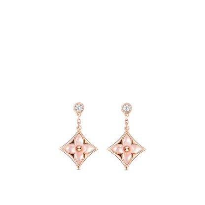 [⭐Haelin Jewelry]DOUBLE STAR PINK GOLD MOP DROP EARRINGS