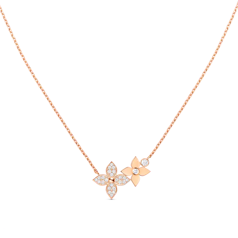 [⭐Haelin Jewelry]STAR BLOSSOM NECKLACE PINK GOLD DIAMONDS
