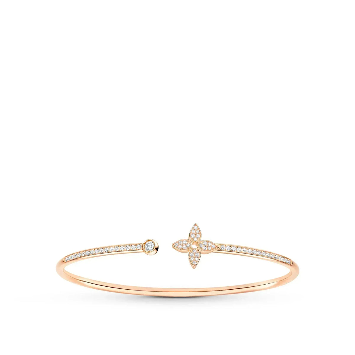[⭐Haelin Jewelry]IDYLLE PINK GOLD OPEN BRACELET DIAMOND PAVED