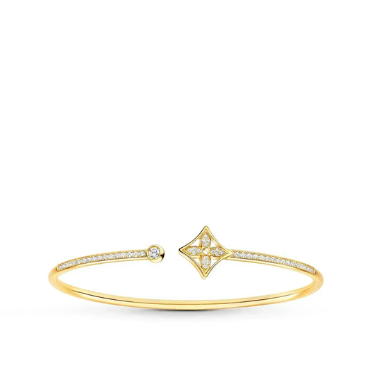 [⭐Haelin Jewelry]IDYLLE GOLD OPEN BRACELET DIAMOND PAVED