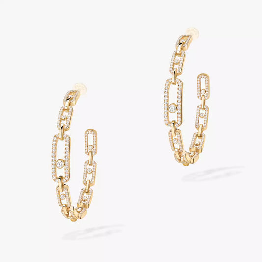 [[⭐Haelin Jewelry]Move Link Diamond Hoop Earrings