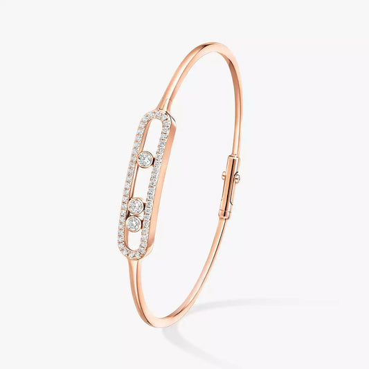 [⭐Haelin Jewelry]Move Pavé Diamond Bangle Bracelet M