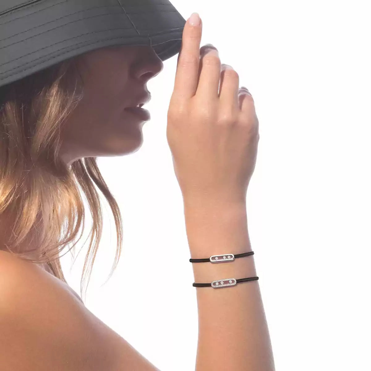 [⭐Haelin Jewelry]Messika Care(s) pink cord pavé bracelet
