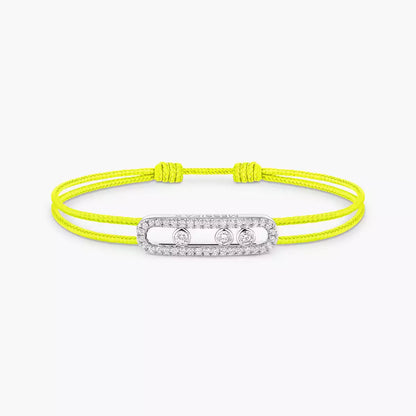 [⭐Haelin Jewelry]Messika Care(s) pink cord pavé bracelet