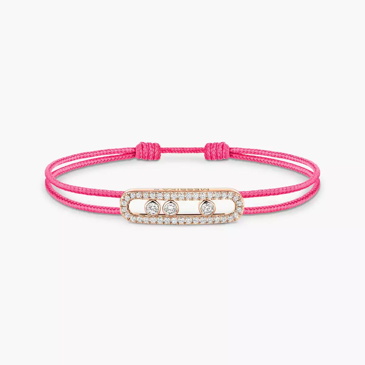 [⭐Haelin Jewelry]Messika Care(s) pink cord pavé bracelet