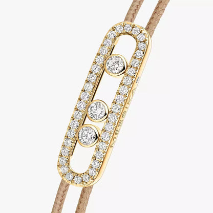[⭐Haelin Jewelry]Messika Care(s) pink cord pavé bracelet