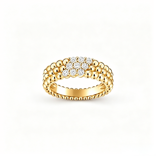 [⭐Haelin Jewelry] THREE-ROW DIAMOND RING