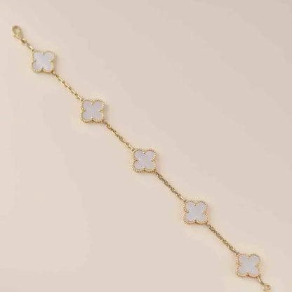 [⭐Haelin Jewelry]CLOVER WHITE PEARL MOP 5 MOTIF BRACELET COLLECTION