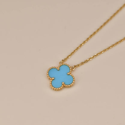 [⭐Haelin Jewelry]CLOVER 15MM VINTAGE TURQUOISE NECKLACE
