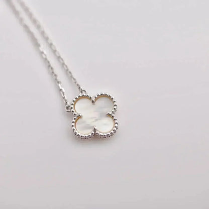 [⭐Haelin Jewelry]CLOVER  15MM WHITE MOTHER-OF-PEARL SILVER
