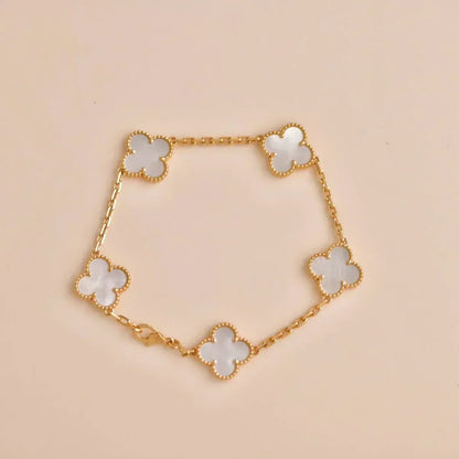 [⭐Haelin Jewelry]CLOVER WHITE PEARL MOP 5 MOTIF BRACELET COLLECTION