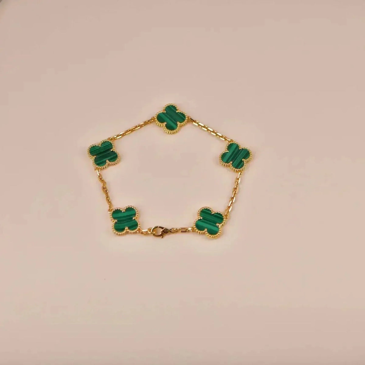 [⭐Haelin Jewelry] CLOVER 5 MOTIF MALACHITE BRACELET COLLECTION