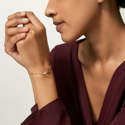 [⭐Haelin Jewelry]LOVE DOUBLE RING HALF DIAMOND BRACELET