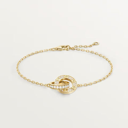 [⭐Haelin Jewelry]LOVE DOUBLE RING FULL DIAMOND BRACELET